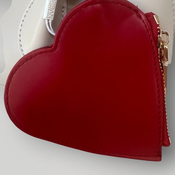 Urban Expressions Oatmilk Double Handle Handbag with Red Heart Zipper Pouch - Picture 5 of 12